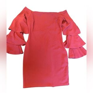 GIANNI BINI Spice Cinnamon Tinsley Tiered Ruffle Sleeved Dress; size small